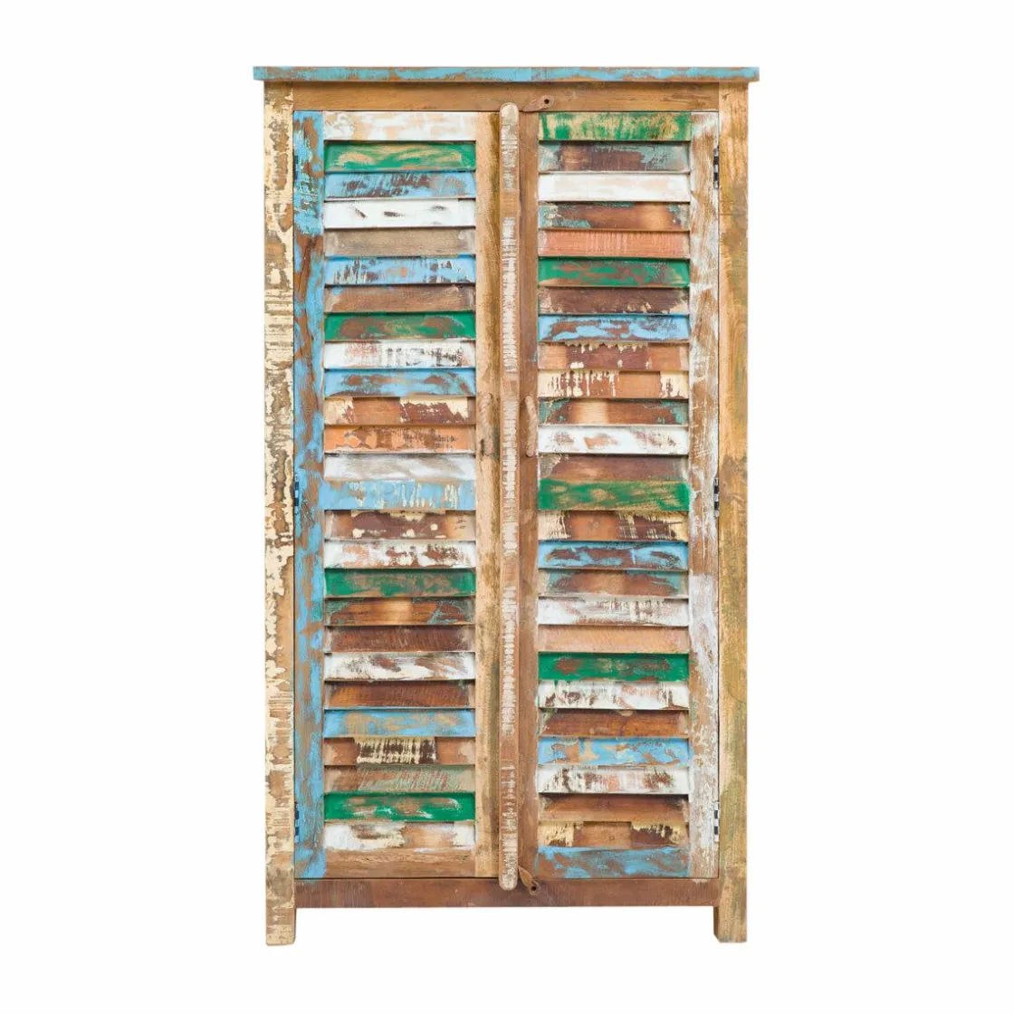 Made in Meubles Armoire<Armoire à lattes en bois coloré Ethnik