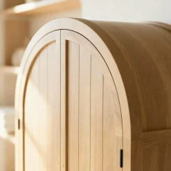 Made in Meubles Armoire<Armoire arrondie en bois d'orme Alicia