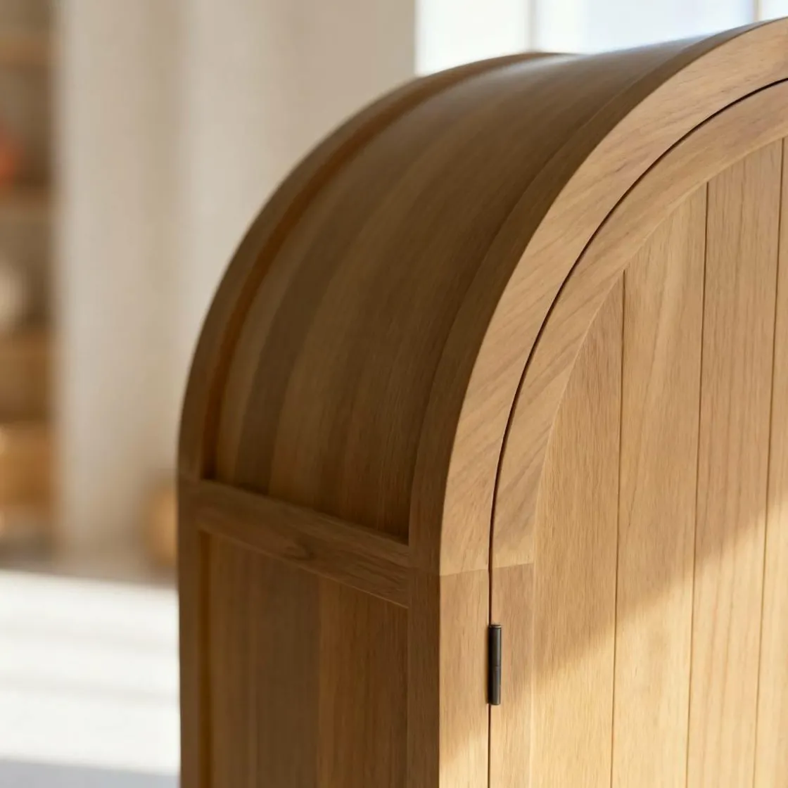 Made in Meubles Armoire<Armoire arrondie en bois d'orme Alicia