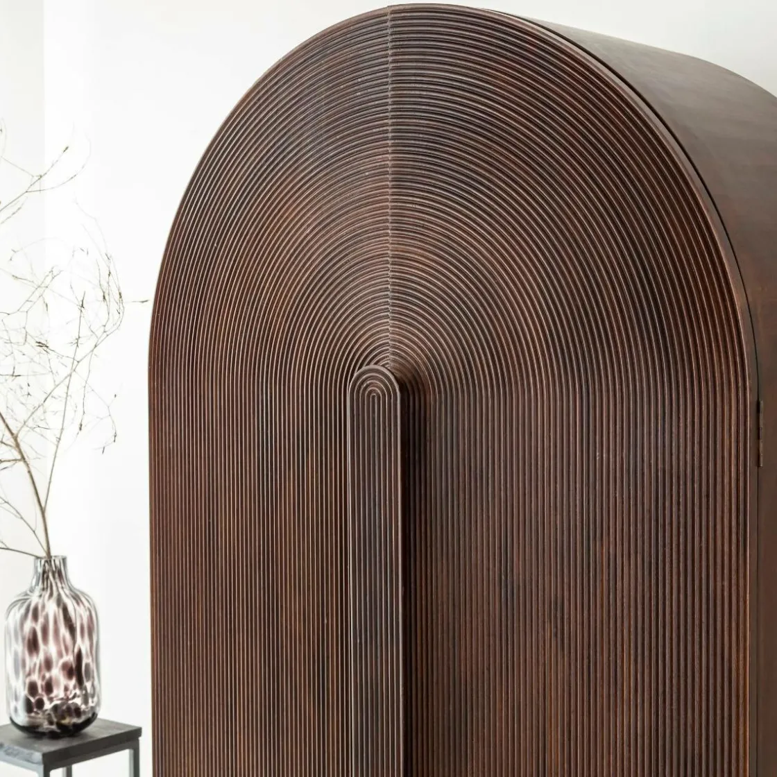 Made in Meubles Armoire<Armoire arrondie en bois de manguier Julio