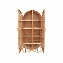Made in Meubles Armoire<Armoire arrondie en rotin 4 étagères Rim