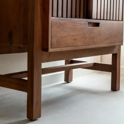 Made in Meubles Armoire<Armoire en bois d'acacia et terrazzo Kaelis