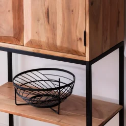 Made in Meubles Armoire<Armoire en bois d'acacia et métal Ava