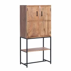 Made in Meubles Armoire<Armoire en bois d'acacia et métal Ava