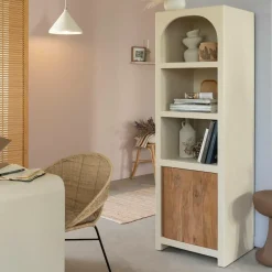 Made in Meubles Armoire<Armoire en bois effet béton et bois d'acacia Dalva