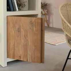 Made in Meubles Armoire<Armoire en bois effet béton et bois d'acacia Dalva