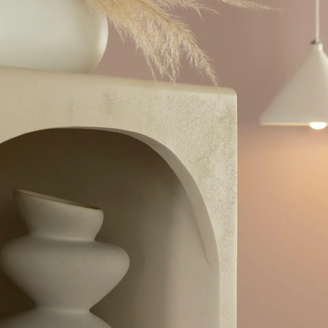 Made in Meubles Armoire<Armoire en bois effet béton et bois d'acacia Dalva