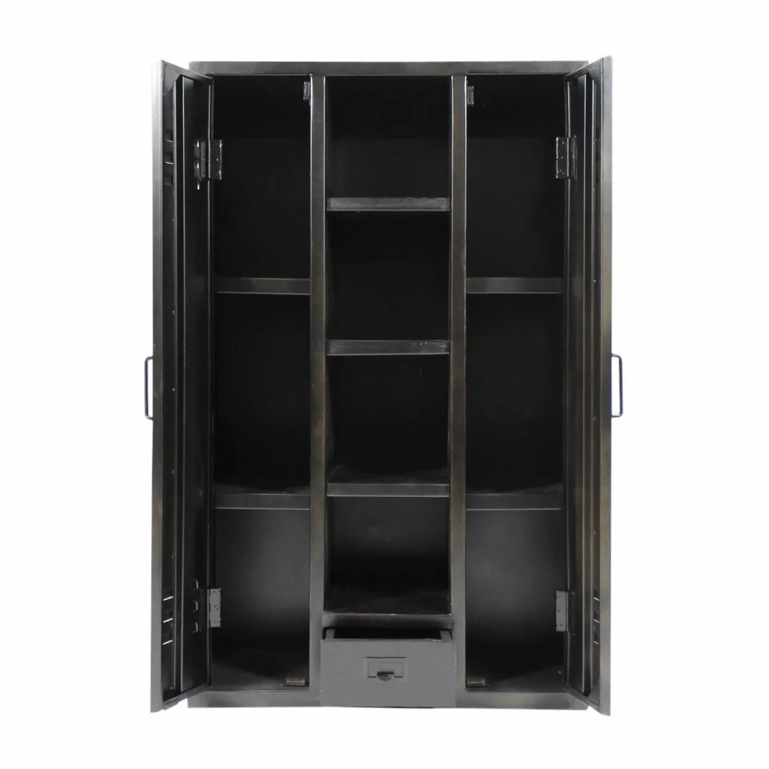 Made in Meubles Armoire<Armoire en métal noir 2 portes Locker