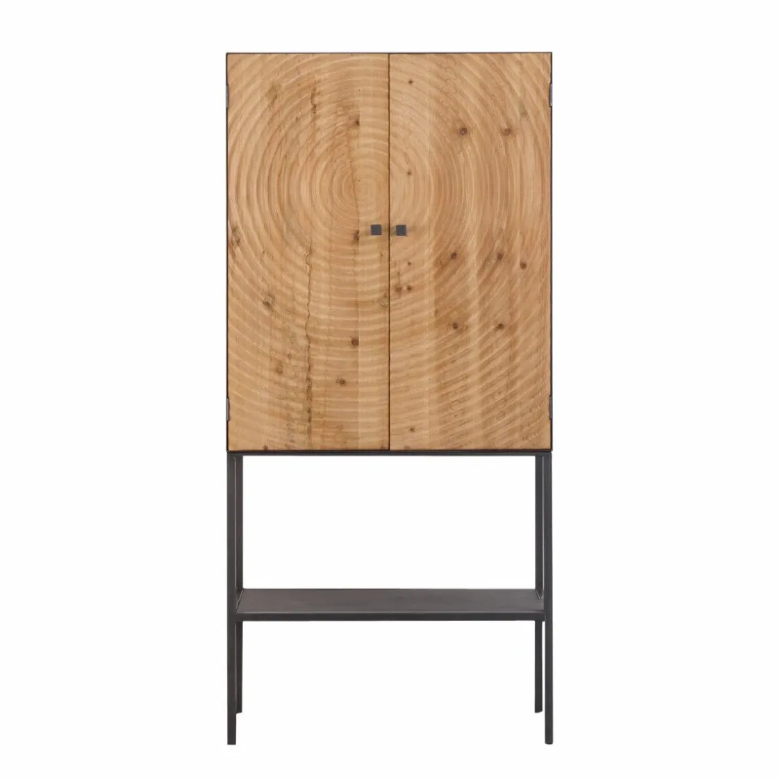 Made in Meubles Armoire<Armoire en pin et métal Rondin