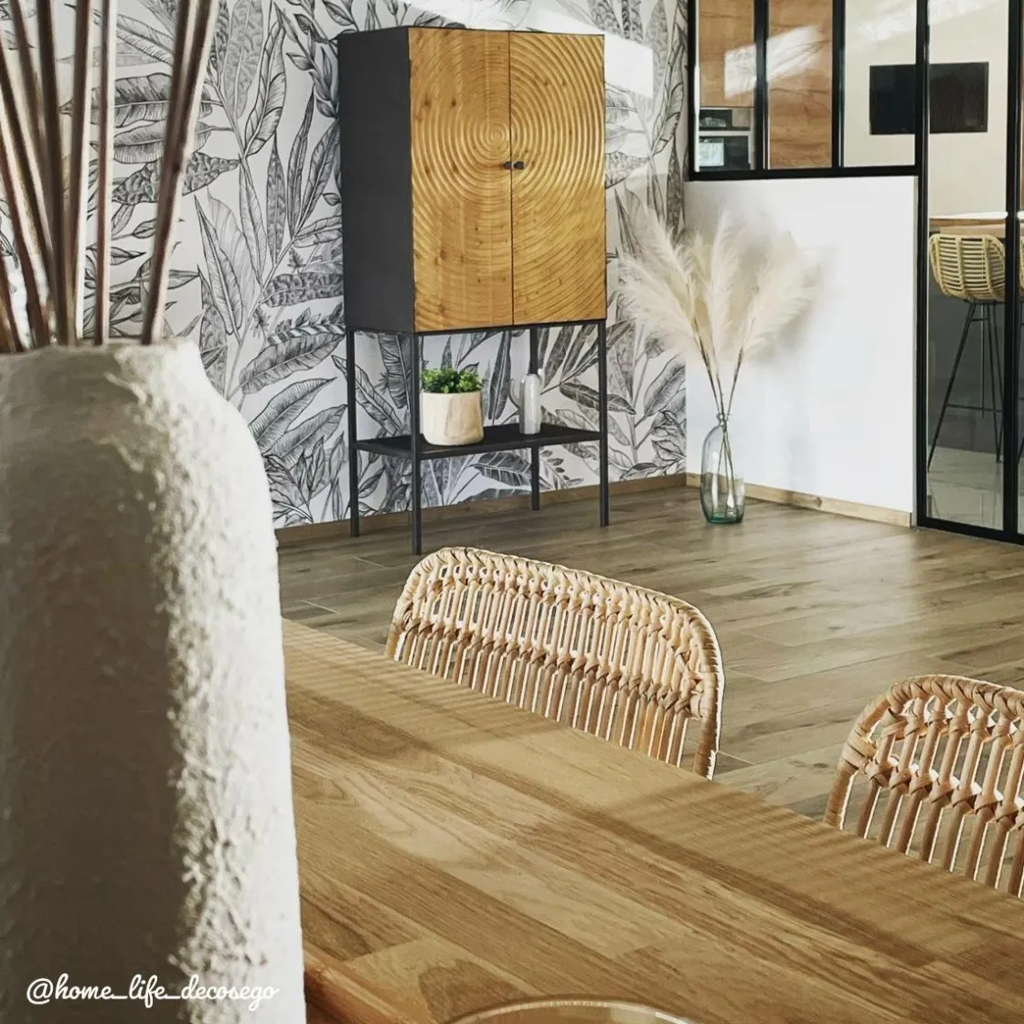 Made in Meubles Armoire<Armoire en pin et métal Rondin