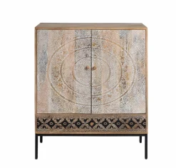 Made in Meubles Armoire<Armoire sculptée en bois de manguier Marc