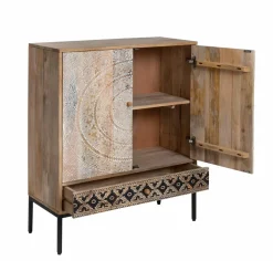 Made in Meubles Armoire<Armoire sculptée en bois de manguier Marc