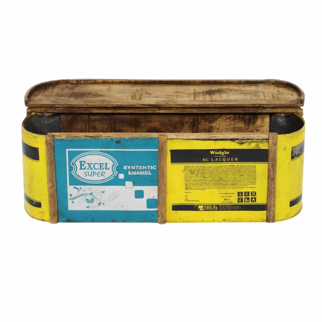 Made in Meubles Banc<Banc coffre en bois et métal recyclé Victorine