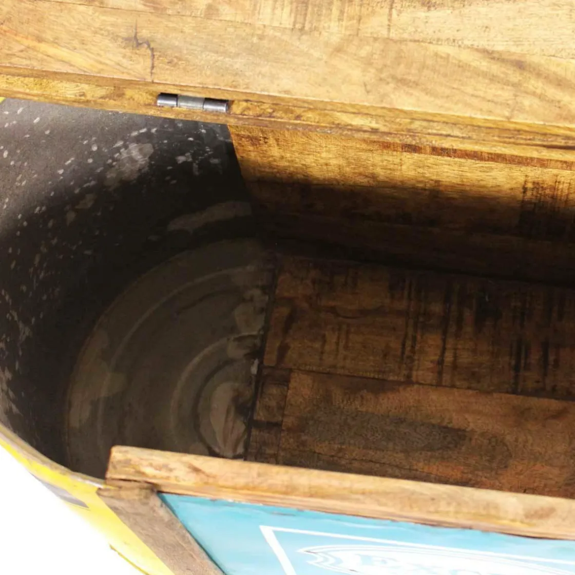 Made in Meubles Banc<Banc coffre en bois et métal recyclé Victorine