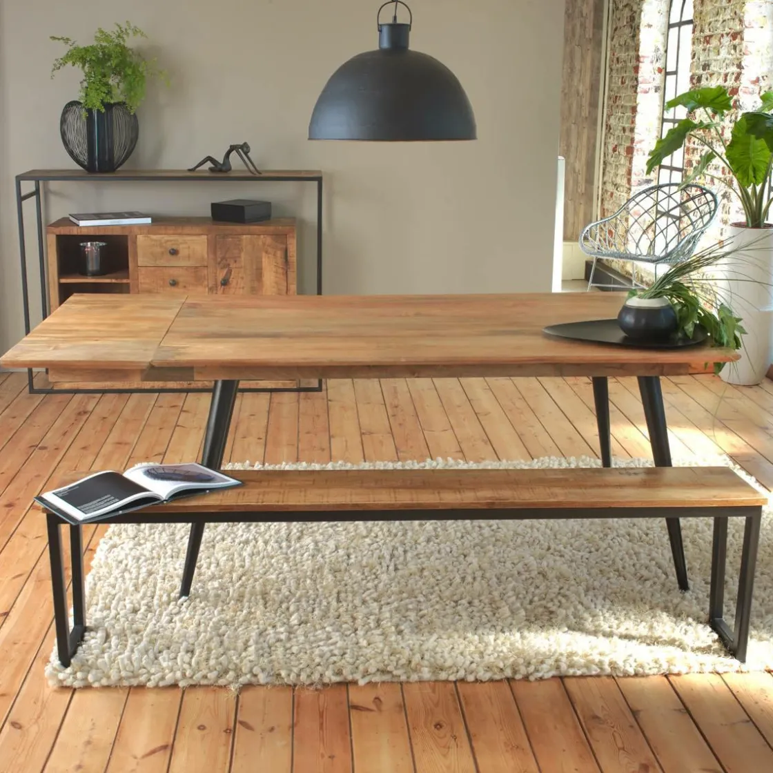 Made in Meubles Banc<Banc en bois de manguier Charlotte