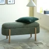 Made in Meubles Banc<Banc en bois de pin et tissu bouclette  vert Nério