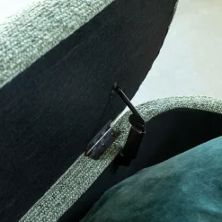 Made in Meubles Banc<Banc en bois de pin et tissu bouclette vert Nério