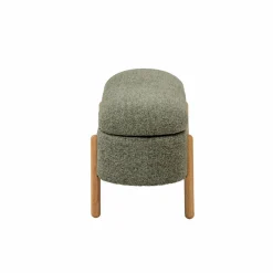 Made in Meubles Banc<Banc en bois de pin et tissu bouclette vert Nério