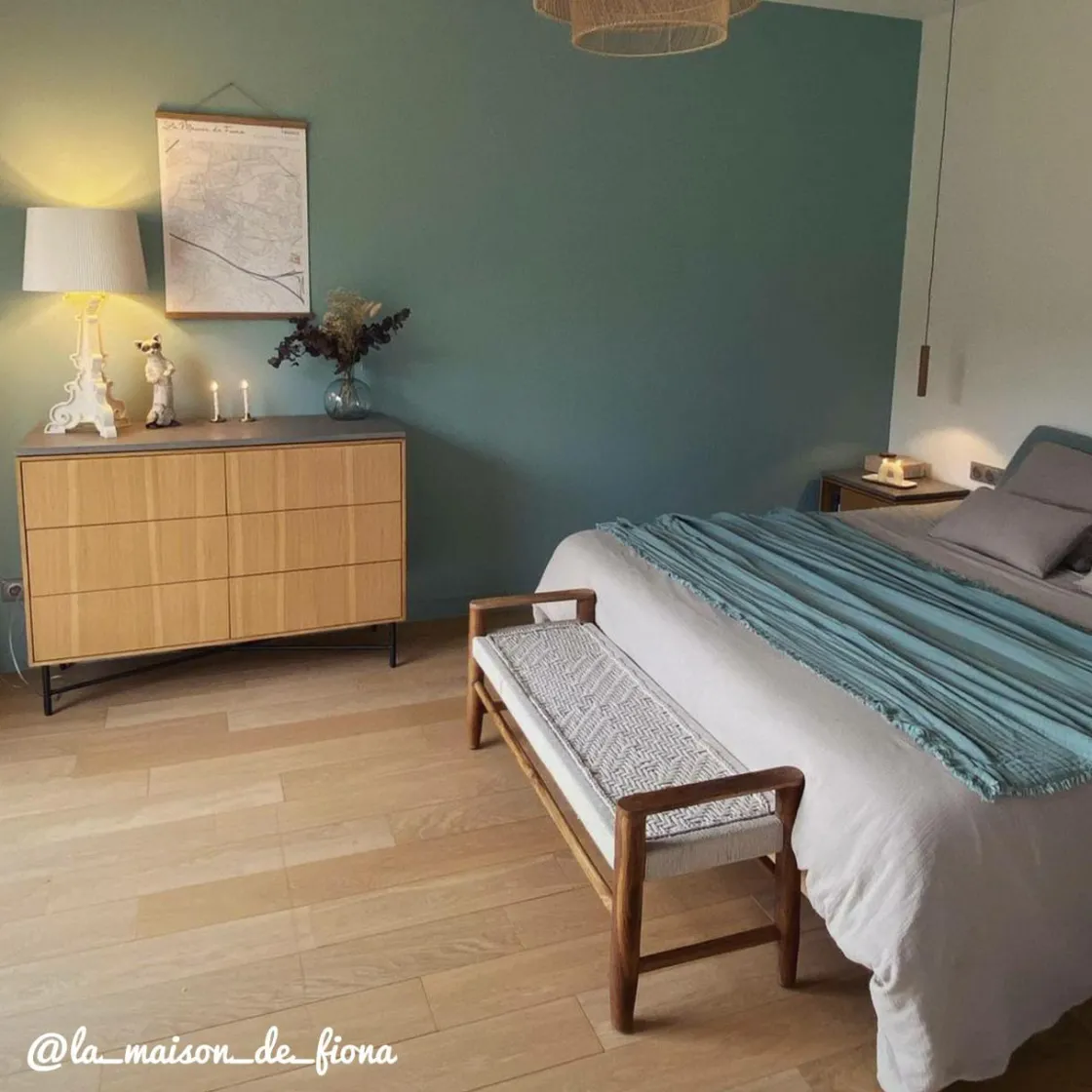 Made in Meubles Banc<Banc en bois de teck et tissu Pénélope