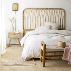 Made in Meubles Banc<Banc en bois de teck et tissu Pénélope