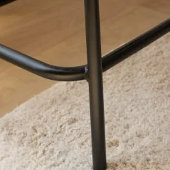 Made in Meubles Banc<Banc en cuir marron et métal noir Lucien