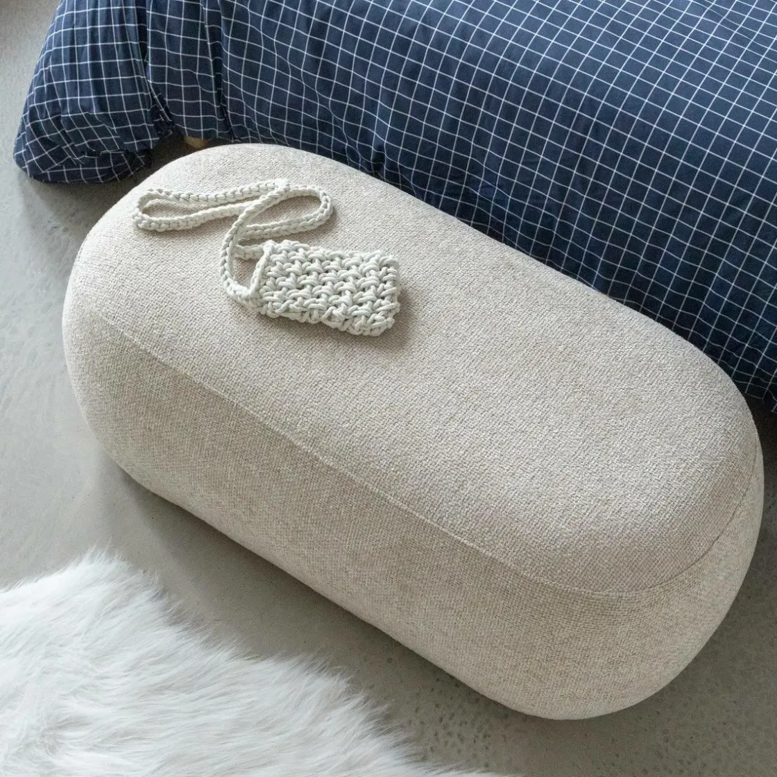 Made in Meubles Banc<Banc en tissu écru Lola