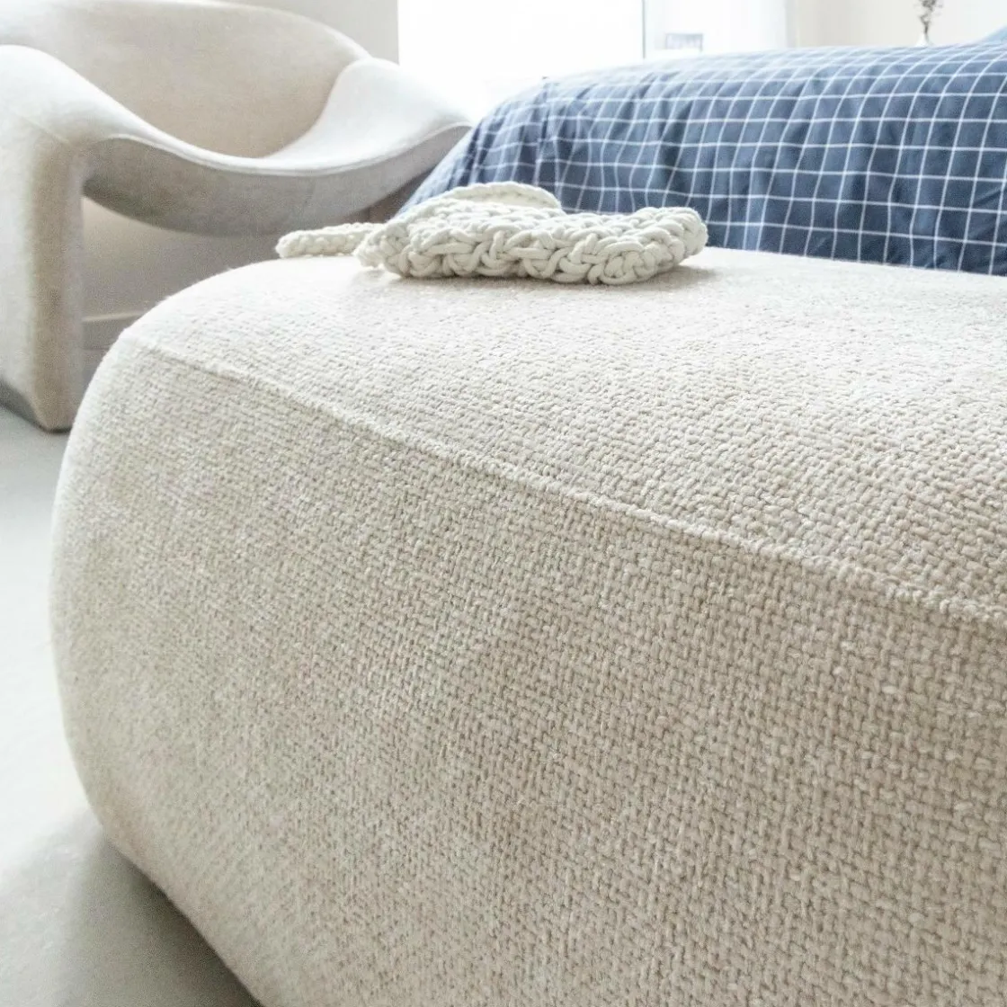 Made in Meubles Banc<Banc en tissu écru Lola