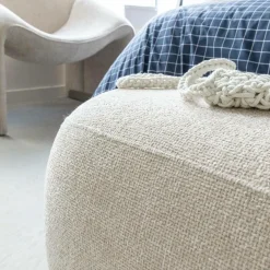 Made in Meubles Banc<Banc en tissu écru Lola