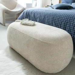 Made in Meubles Banc<Banc en tissu écru Lola