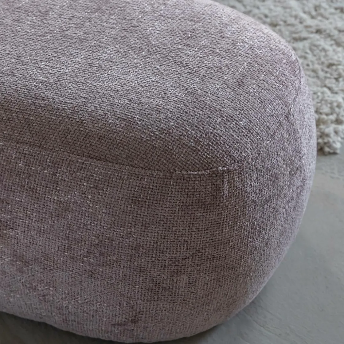 Made in Meubles Banc<Banc en tissu lilas Lola