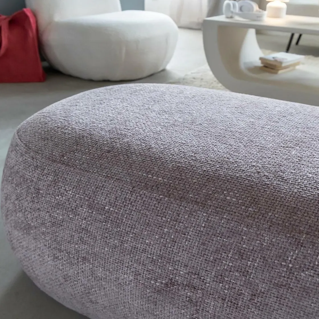 Made in Meubles Banc<Banc en tissu lilas Lola