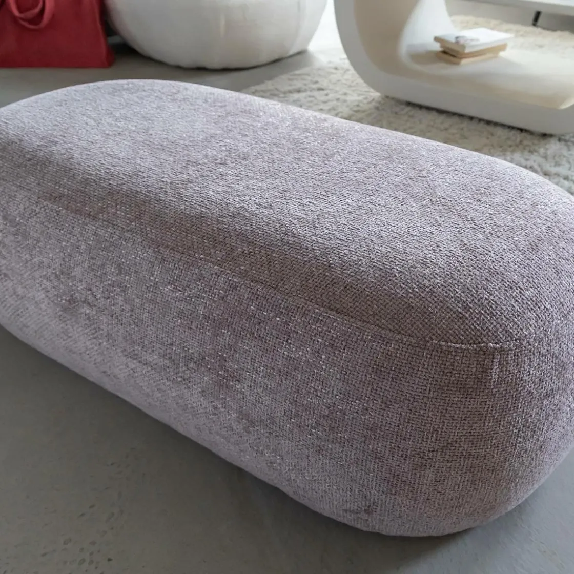 Made in Meubles Banc<Banc en tissu lilas Lola