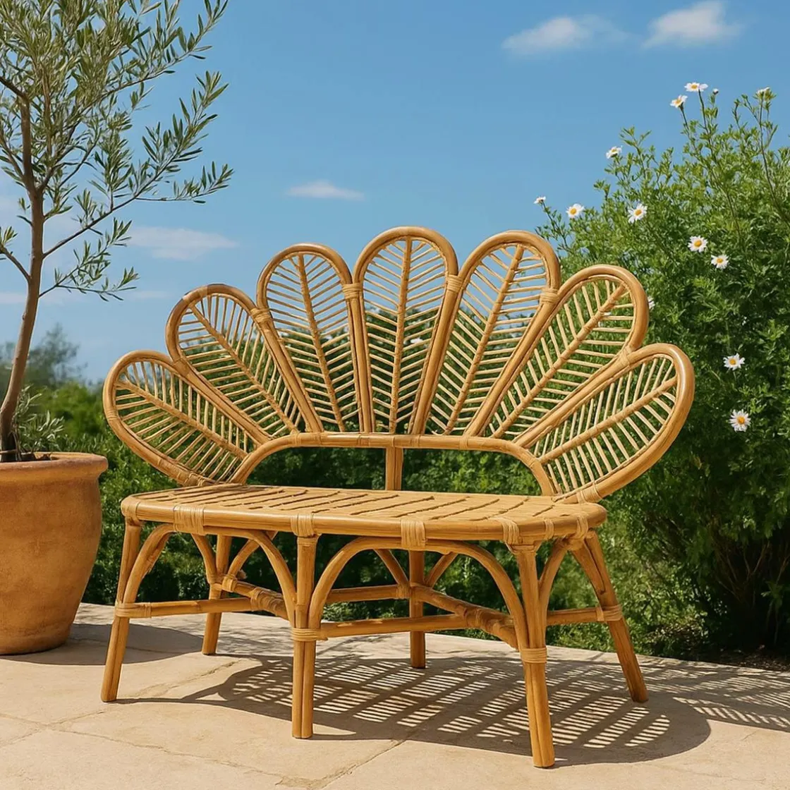 Made in Meubles Chaise De Jardin<Banquette fleur de jardin en rotin Rattan