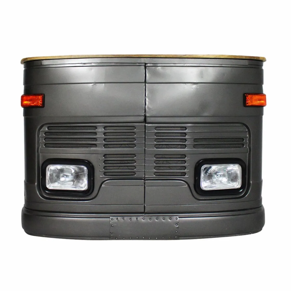 Made in Meubles Meuble Bar<Bar camion en métal gris Tata