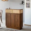 Made in Meubles Meuble Bar<Bar en bois de manguier et cannage Remick