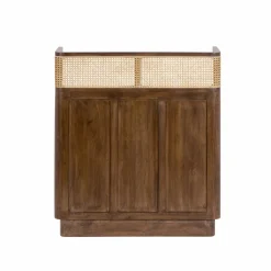 Made in Meubles Meuble Bar<Bar en bois de manguier et cannage Remick