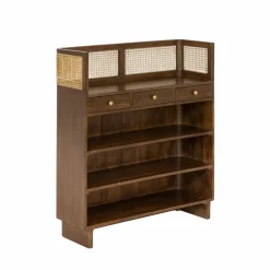 Made in Meubles Meuble Bar<Bar en bois de manguier et cannage Remick