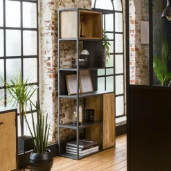 Made in Meubles Bibliothèque<Bibliothèque en bois de manguier et métal Locker