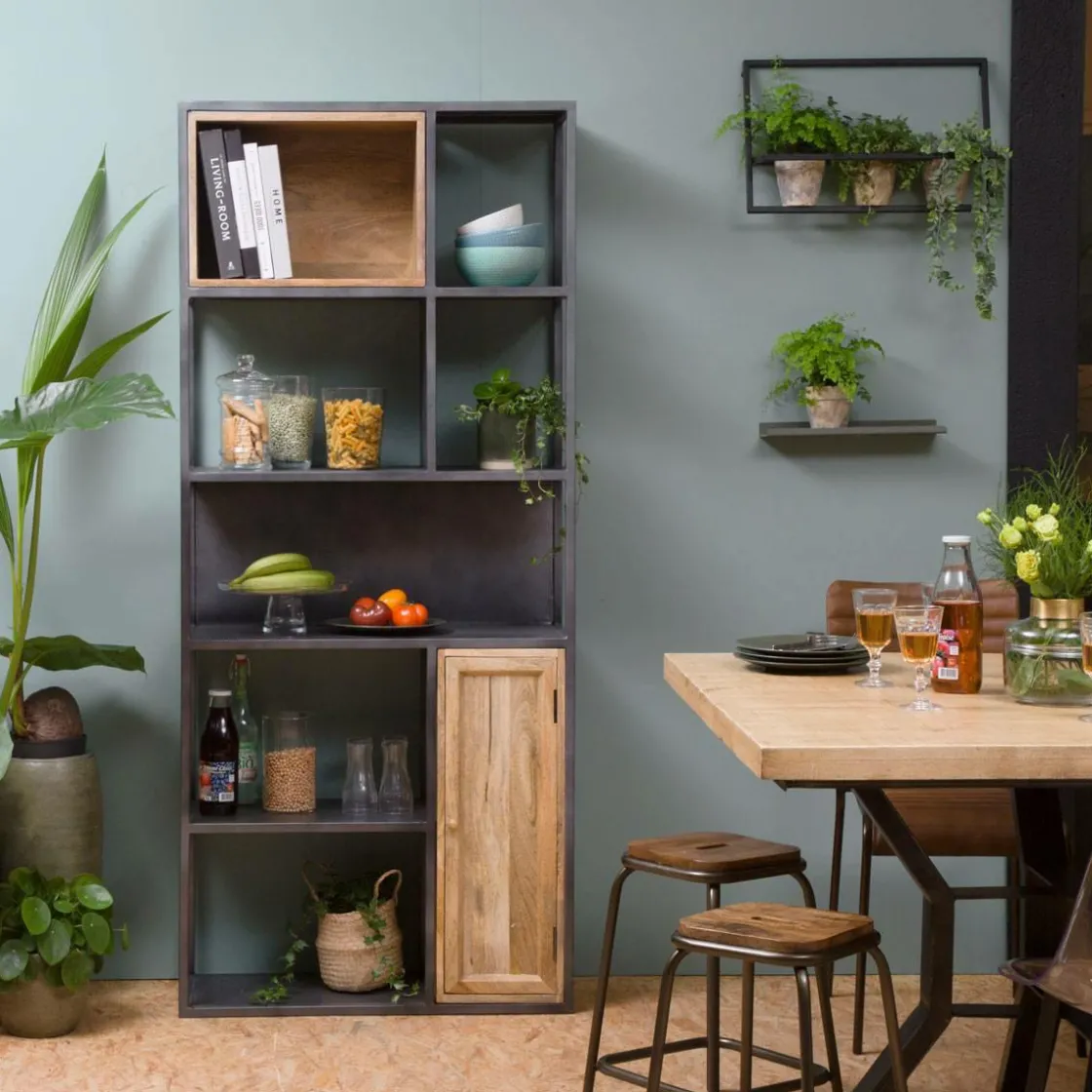 Made in Meubles Bibliothèque<Bibliothèque en bois de manguier et métal Locker