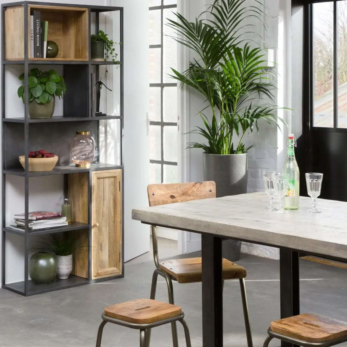 Made in Meubles Bibliothèque<Bibliothèque en bois de manguier et métal Locker