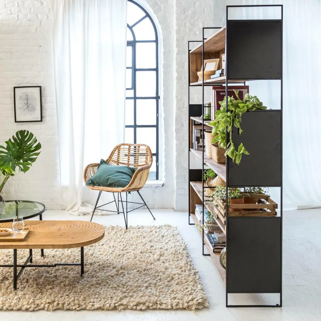 Made in Meubles Bibliothèque<Bibliothèque en bois recyclé 180 cm Blaise