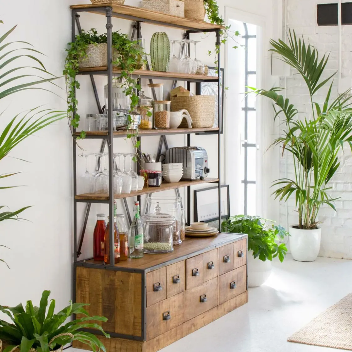 Made in Meubles Bibliothèque<Bibliothèque en métal et bois de manguier Marcel