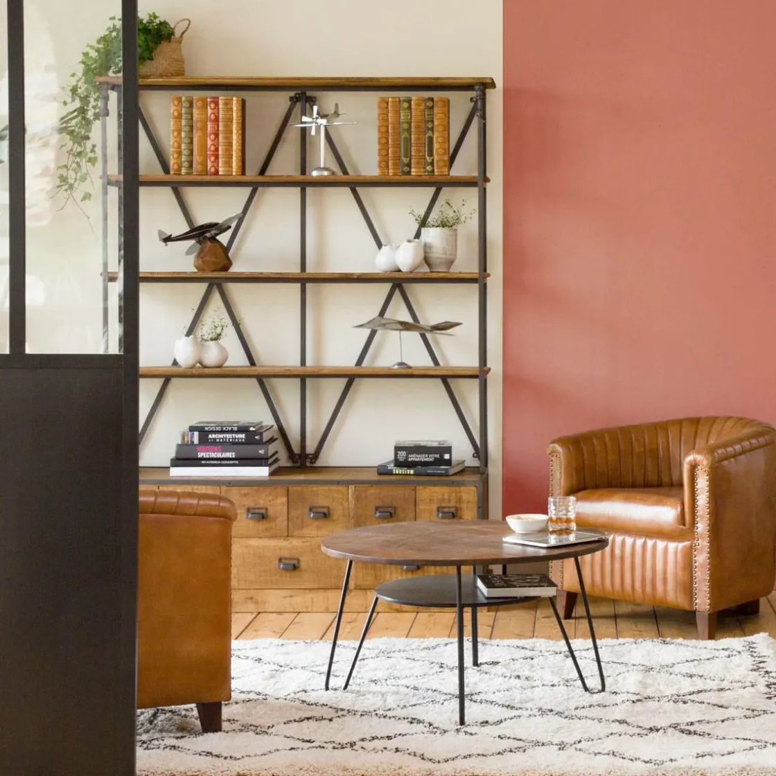 Made in Meubles Bibliothèque<Bibliothèque en métal et bois de manguier Marcel
