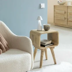 Made in Meubles Bout De Canapé & Sellette<Bout de canapé avec niche en bois de manguier Maëva