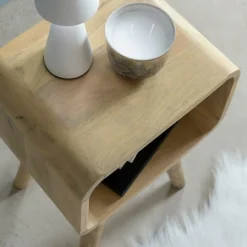 Made in Meubles Bout De Canapé & Sellette<Bout de canapé avec niche en bois de manguier Maëva