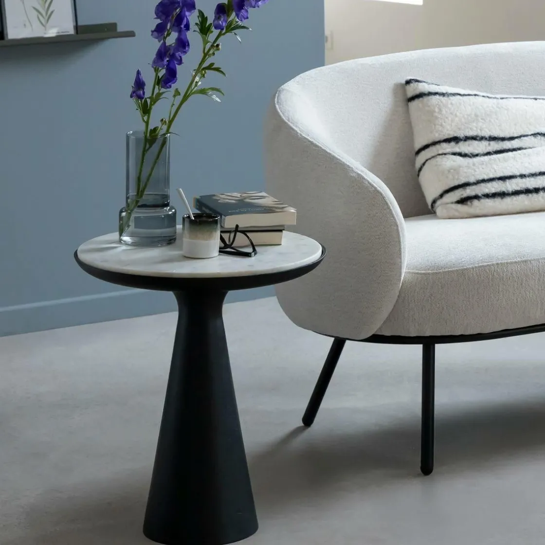 Made in Meubles Bout De Canapé & Sellette<Bout de canapé en aluminium et marbre Marceau