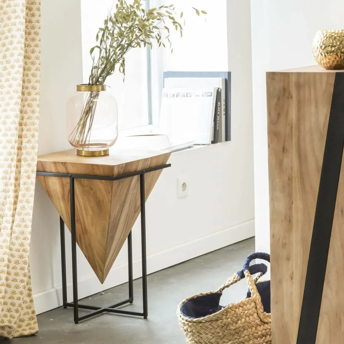 Made in Meubles Bout De Canapé & Sellette<Bout de canapé en bois d'acacia et métal Roméo