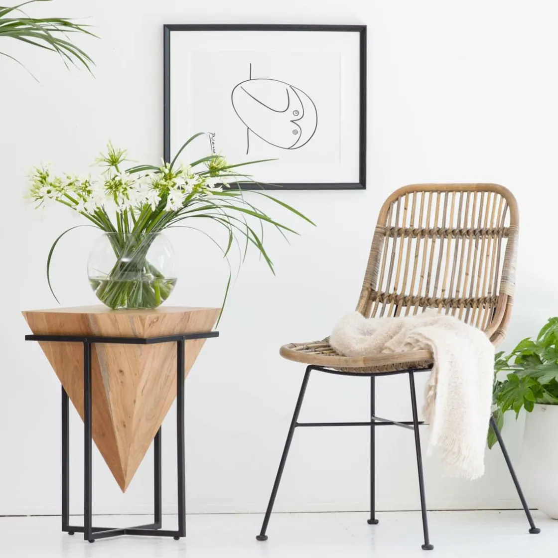 Made in Meubles Bout De Canapé & Sellette<Bout de canapé en bois d'acacia et métal Roméo