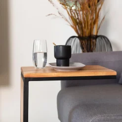 Made in Meubles Bout De Canapé & Sellette<Bout de canapé en bois d'acacia et métal Mattia