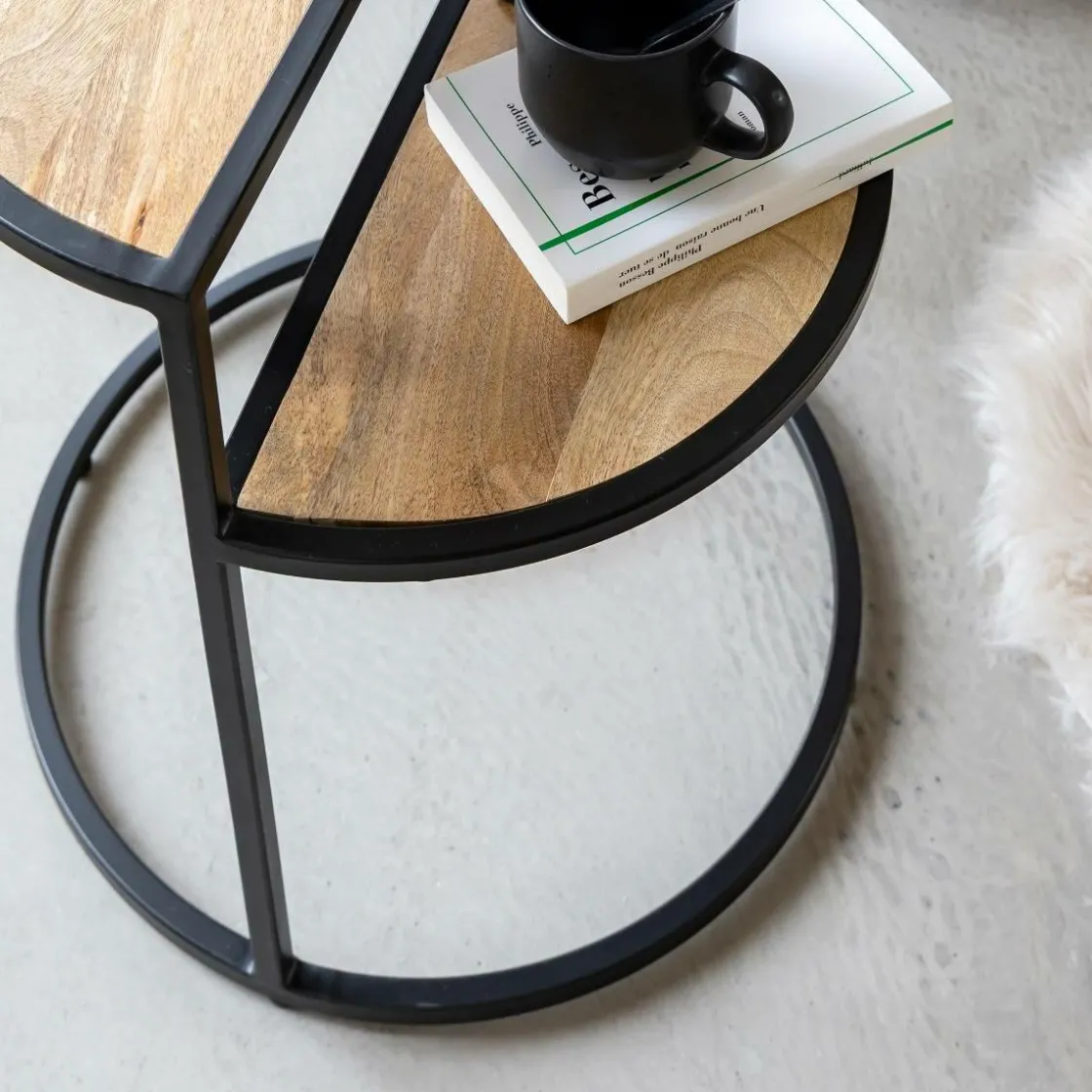 Made in Meubles Bout De Canapé & Sellette<Bout de canapé en bois de manguier et métal Maelle